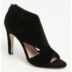 Sole Society Pamelina High Heels Size 6.5 7 Black Open Toe Sandals Ankle Cuff